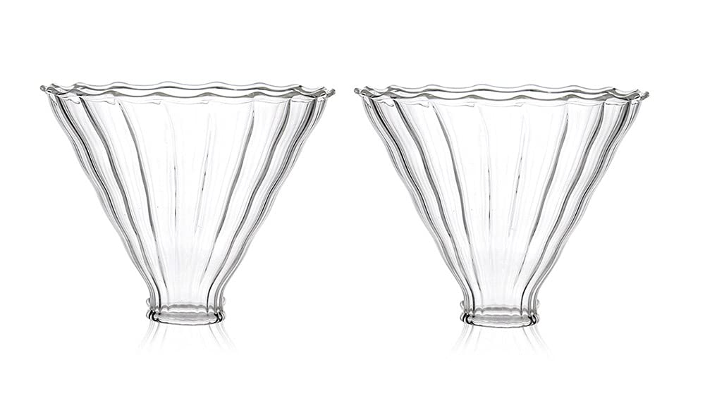 Mozacona 2pcs Glass Funnel Pour Over Coffee Filters,Coffee Drippers