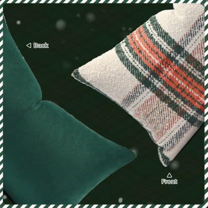 Christmas Plaid Throw Pillow Cover 12x20 Inches - Red Green Tartan Holiday Decor Variation of THIS listing