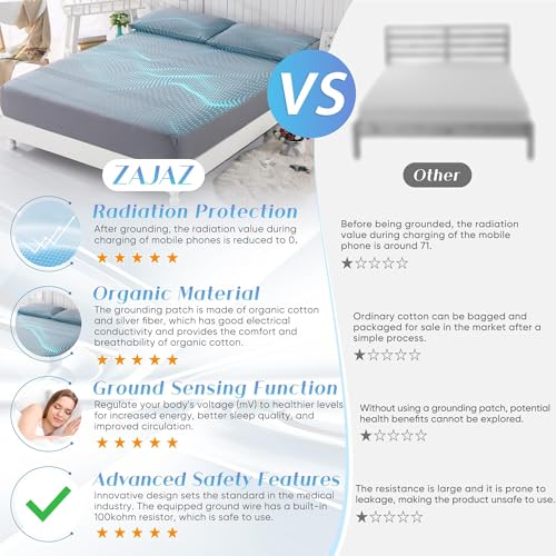 King Size Grounding Sheets Organic Cotton Silver Fiber Earth Connected Bedding