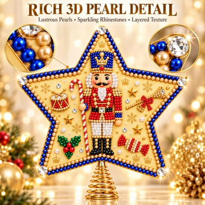 Christmas Tree Topper Kit Pearl Diamond Art Star Nutcracker 7.87in - Nutcracker Variation