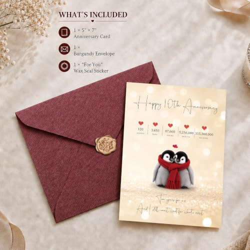 Funny 10th Anniversary Card - Sweet Wedding Gift for Couple - Isenwill