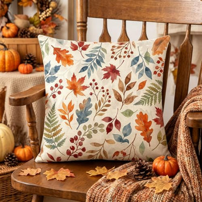 Autumn Maple Leaf Fall Pillow Covers 20x20 Inch Set of 2 Farmhouse Thanksgiving Decor