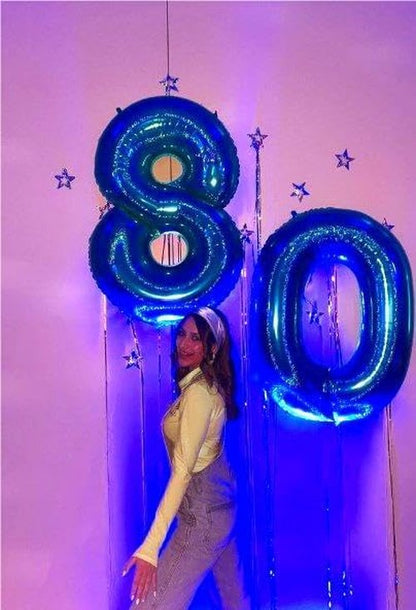 Big Navy Blue Foil 0 Number Balloon - 40 Inch Birthday & Anniversary Decoration for All Ages