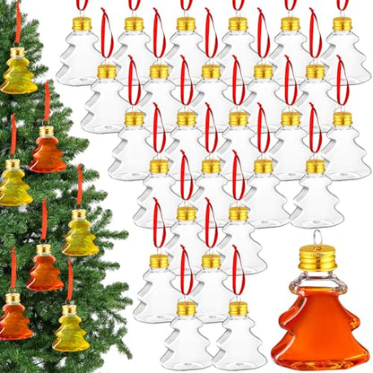 36 Pcs Clear Christmas Drink Bottle Ornaments 50ml Festive Decor