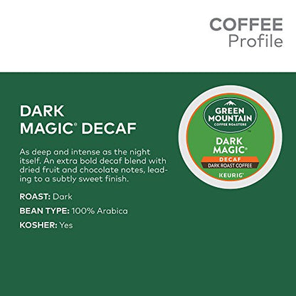 Green Mountain Coffee Dark Magic Decaf Keurig K-Cups Coffee, 12 Count