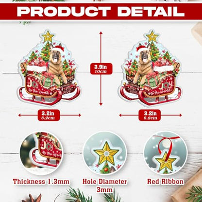 German Shepherd Christmas Ornament - Dog Lover Holiday Decor - Sleigh Shape Gift