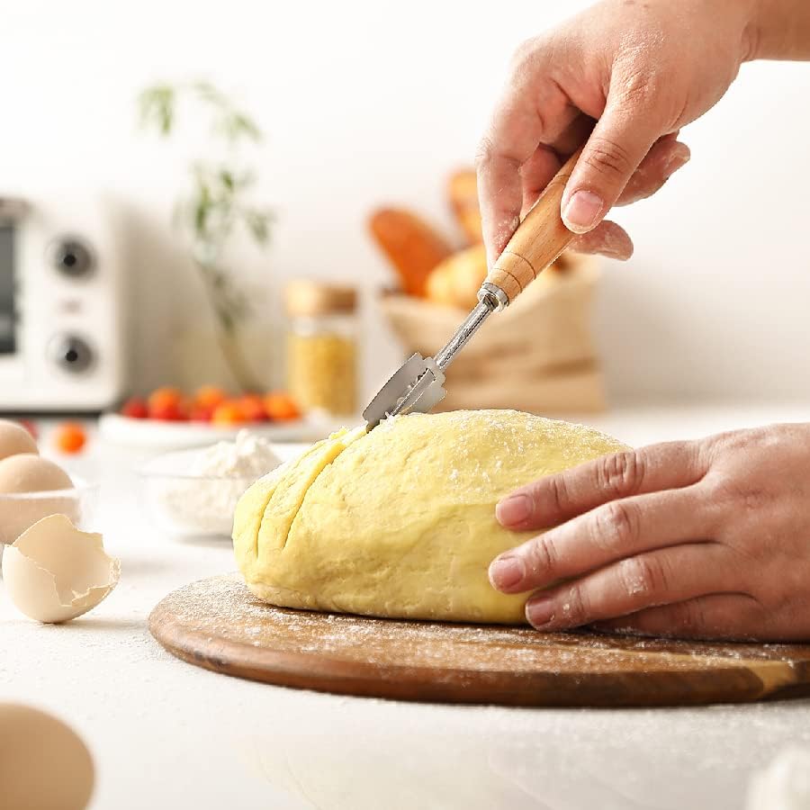 SAINT GERMAIN Premium Bread Lame - Handcrafted Dough Scoring Knife with 10 Replacement Blades & Leather Cover