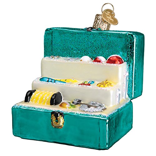 Christmas Tackle Box Ornament - Handcrafted Glass Fisherman Holiday Decoration