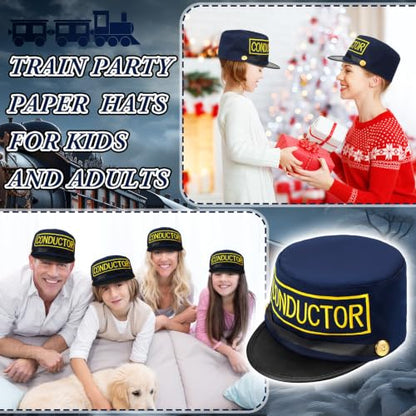 Navy Blue Christmas Train Conductor Hat Adult Costume - Variation of THIS listing