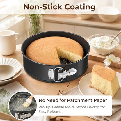 9 Inch Springform Pan with Removable Bottom for Easy Cake Release - EPXEE