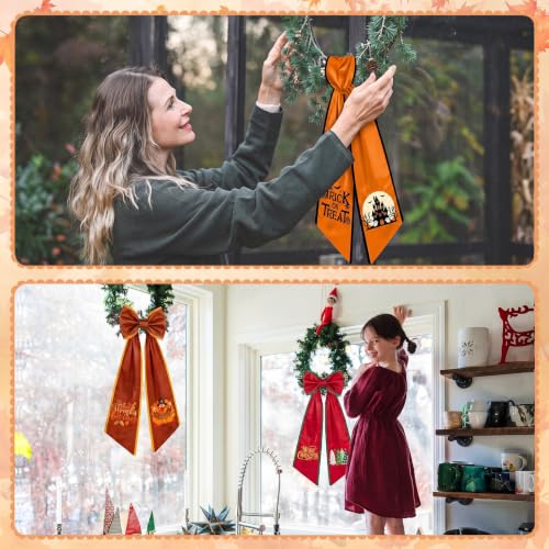 12 Pcs Seasonal Wreath Sash for Front Door Fall Autumn Holiday Decor