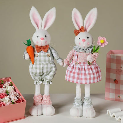 Skiennix Easter Bunny Plush Decoration - Adorable Figurine for Spring Home Decor | Green