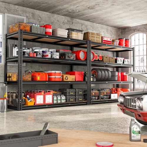 48-Inch Heavy Duty Garage Shelving Unit 2200LBS Capacity, 4-Tier Storage Rack with Adjustable Shelves