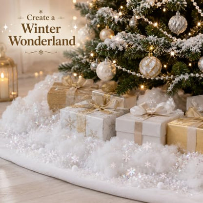 Artificial Snow for Christmas Decorations, 5-Pack Snow Flock & Glitter Snow