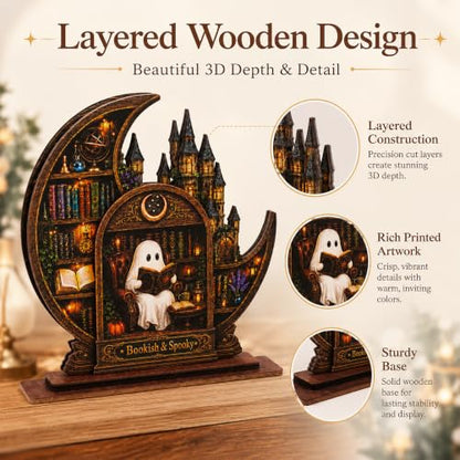 Halloween Bookish Ghost Decor - Castle Variation for Bookshelf & Library Scene