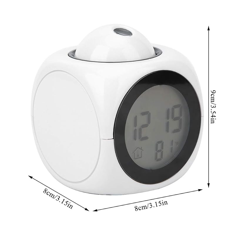 Digital Projection Alarm Clock with Ceiling Projector - Bedroom Night Light Time & Temperature