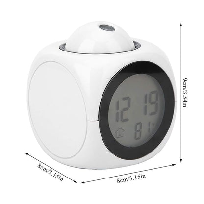 Digital Projection Alarm Clock with Ceiling Projector - Bedroom Night Light Time & Temperature