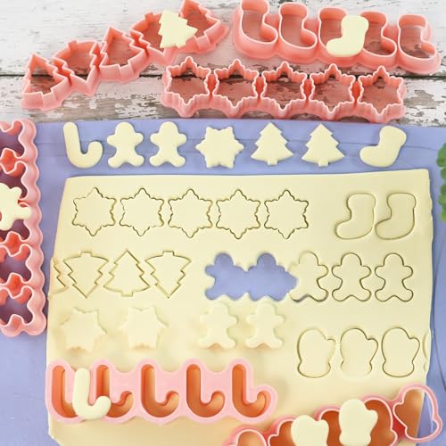 Mini Halloween Ghost Cookie Cutters Set - 6 Styles, 1 Inch Plastic Biscuit Molds for Cookies and Treats Christmas