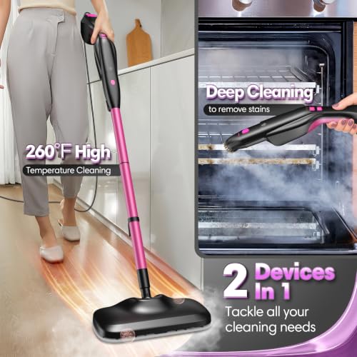 High Temp Steam Mop Cleaner with 18 Attachments for Deep Floor & Surface Cleaning