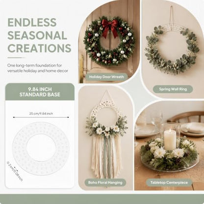 Acrylic Wreath Base 10 Inch Perforated Ring for Floral & Decor Style A