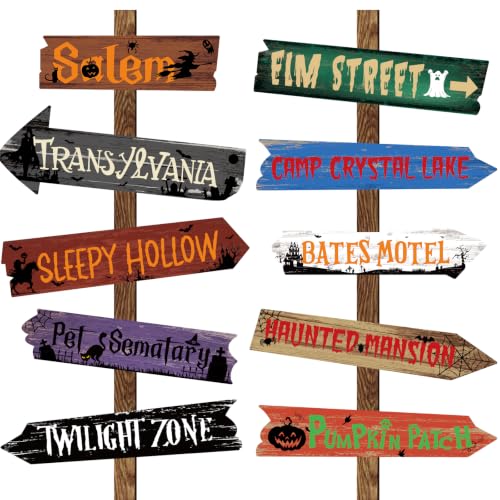 Halloween Directional Arrow Signs Set - Rustic Spooky Yard Decor, 20PCS BCUS-Halloween.Signs-Rustic