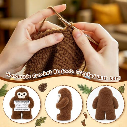 Positive Bigfoot Crochet Gift for Men - Birthday Encouragement Keepsake - Handmade Support Decor