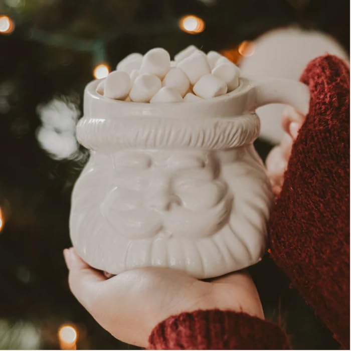 Santa Face Mug - 19oz Ceramic Holiday Drinkware Gift - Christmas Decor