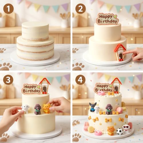 Dog Cake Decorations Dog Themed Birthday Party Set - Yellow6