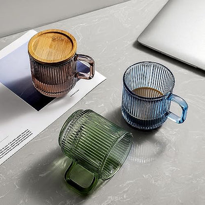 Lysenn Glass Coffee Mug with Bamboo Lid - Lime Green - 12oz Tea Cup