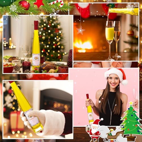 6 Pack 12 Oz Glass Bottles with Lids for Limoncello and Christmas Decorations