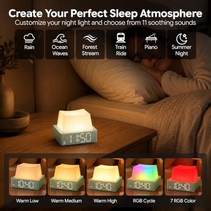 Green Keycap Alarm Clock with Sleep Mode & Dual Alarm - Rechargeable Digital Desk Clock