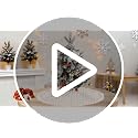 24 Inch Faux Fur Christmas Tree Skirt White Beige Round Holiday Decor - Set of 1
