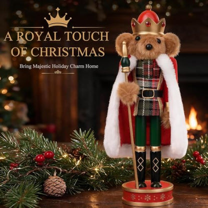 Hand-Painted Wooden Nutcracker King Christmas Decor - Regal Festive Figure