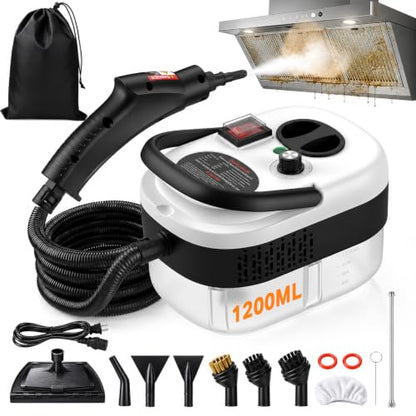 2500W Handheld Steam Cleaner for Home with 12 Accessories - Dark Grey