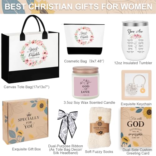 Large Christian Tote Bag & Gift Set for Women - Faith-Based Religious Gifts