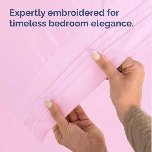 Body Pillowcases Set of 2-20x54 Long Body Pillow Case - Soft Body Pillow Cover for Sleeping & Side Sleepers - Comfy, Wrinkle & Fade Free - Machine Washable w/Envelope Enclosure Light Pink