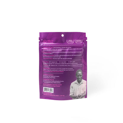 JusTea PURPLE MINT | Loose Leaf Purple Tea | Compostable Refill Pouch | 40+ Cups (2.1oz) | Very Low Caffeine | Award-Winning | Fair Trade | Non-GMO