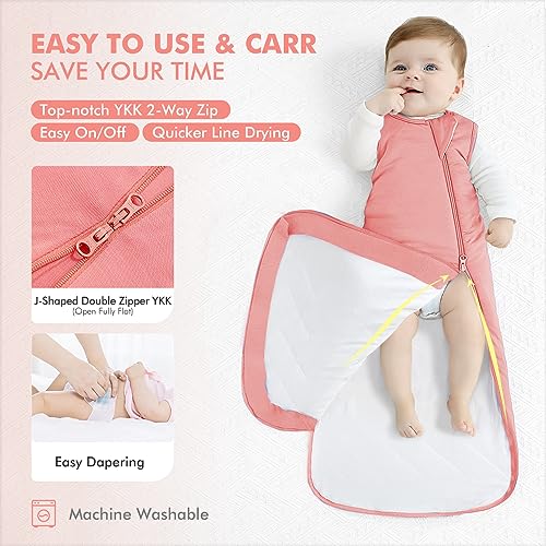 HAPIU Unisex Rayon Made from Bamboo Baby Sleep Sack TOG 1.0, 2-Way Premium Zipper, Wearable Blanket Baby,0-6 Months,Sage&Blue