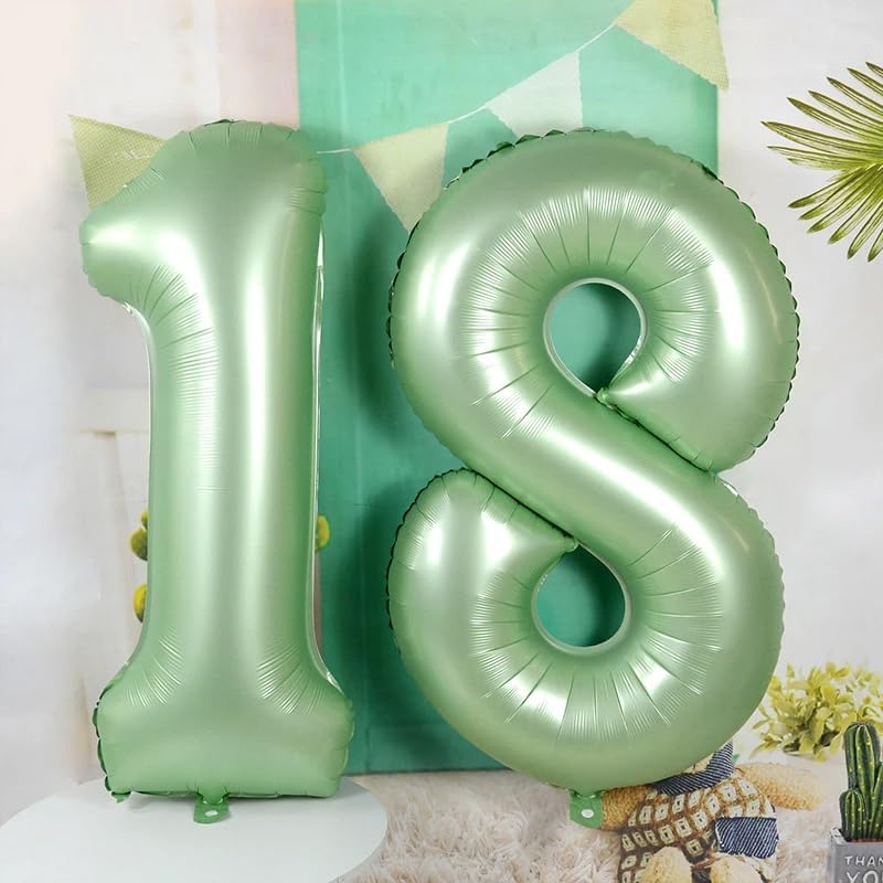 Number 0 Balloons - 40 Inch Olive Green Birthday Decorations for Milestone Events & Baby Showers