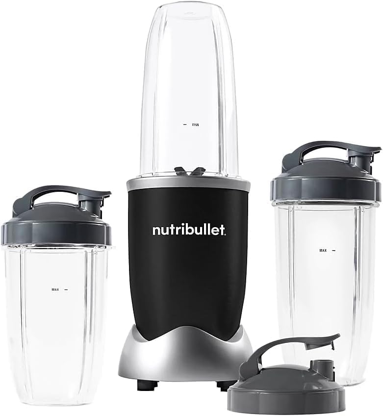 NutriBullet Pro 900W Blender - Exclusive Single-Serve Bundle in Black Stainless Finish