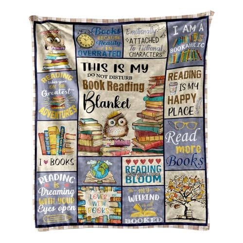 Reading Book Lovers Blanket - Cozy Fleece Oversized Throw 60x80 Inches - Variation of THIS listing