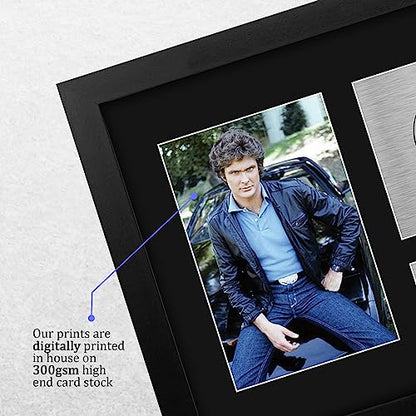 Framed David Hasselhoff Knight Rider Autograph Photo - TV Show Fans Gift - US Letter Size (Variation: Framed)