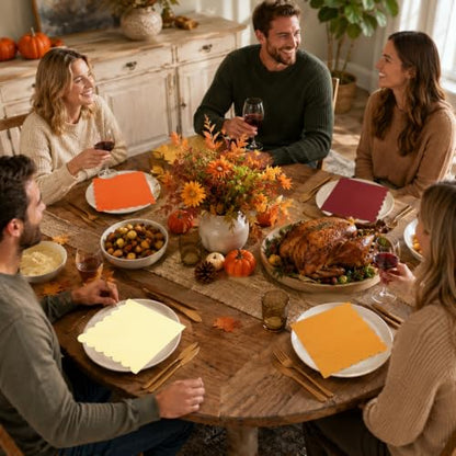 50Pcs Fall Paper Napkins Thanksgiving Party Table Decorations - Fall Colors