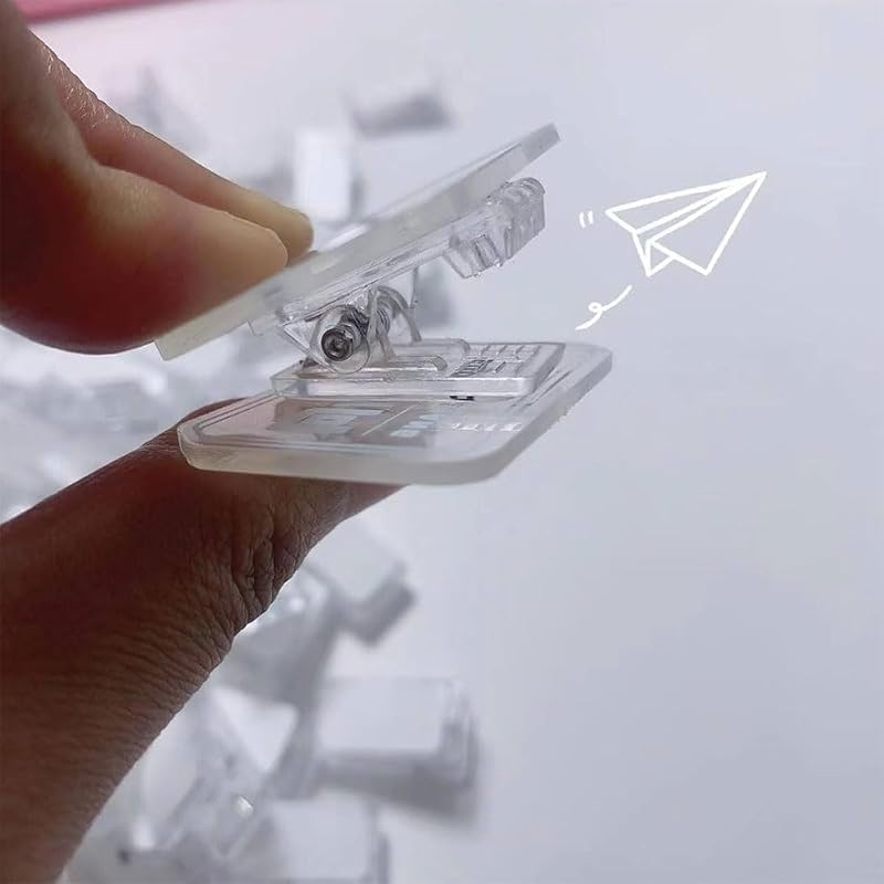 50 Pack Clear Clips for Photos - PVC Window & Wall Hanger Clamps, Multi-Purpose Clips for Christmas Lights, Posters, Papers