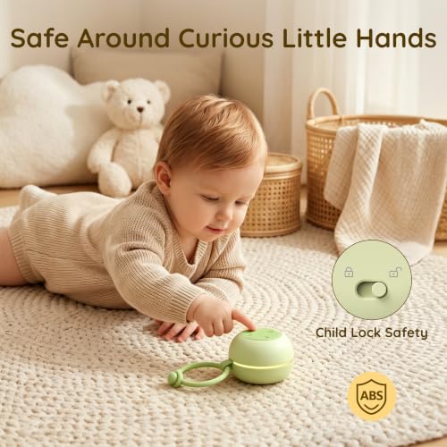 Portable Baby Sound Machine with RGB Night Light - Pistachio | 18 Soothing Sounds