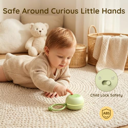 Portable Baby Sound Machine with RGB Night Light - Pistachio | 18 Soothing Sounds