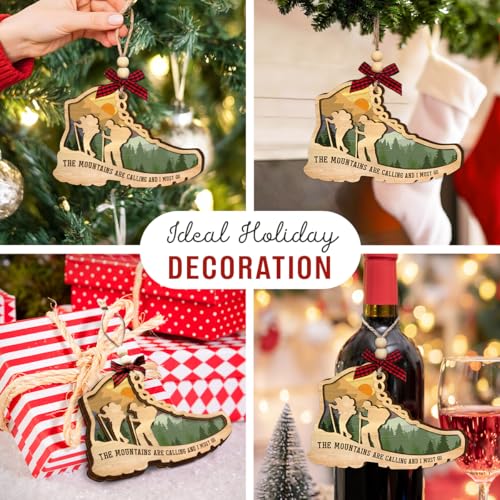 Hiking Christmas Tree Ornament 2026 - Outdoor Lover Gift for Women Men