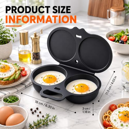 Dark Gray 2-Piece Microwave Egg Poacher with Lid & Handle - Quick Oil-Free Cooking