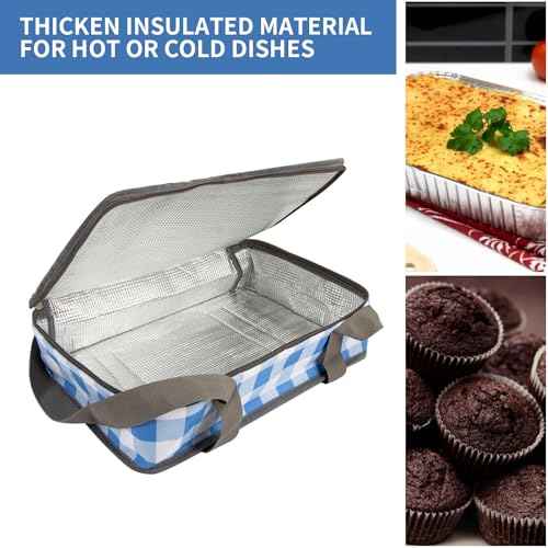 Casserole Carrier,Insulated Casserole Carrier For Hot or Cold Food,Pie Carrier,Casserole Dish Carrying Case With Lid and Handle,Insulated Food Warmer Bag For Party/Picnic,Pioneer Woman Dishes Carrier