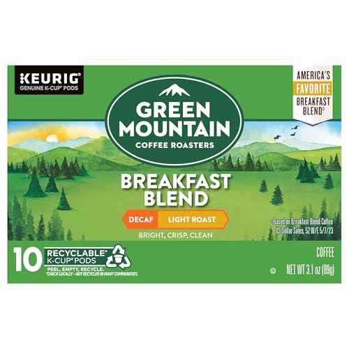 Green Mountain Coffee Roasters, Breakfast Blend Decaf Light Roast Coffee, 3.1 Ounce